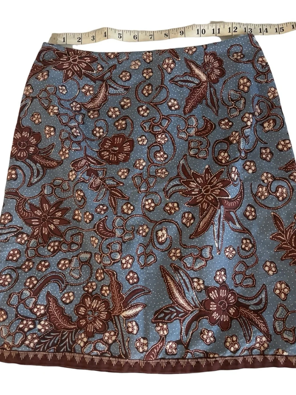 Blue Floral A-Line Skirt - Women's Casual Skirt